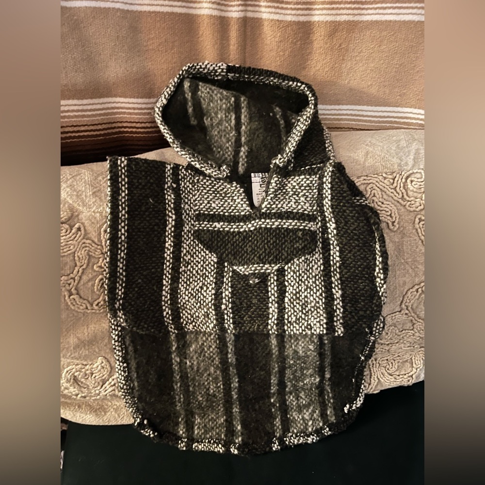 Small dog jacket Baja hoodie army green